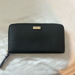 Kate Spade Black Wallet with Gold Details